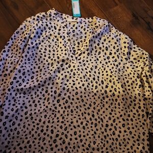 Lush Off White and Black Patterned Blouse